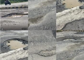 நிதி இல்லை எனில் பொதுமக்களிடம் பிச்சை எடுத்து ஒப்படைப்போம் – நெடுஞ்சாலை சீரமைக்க கோரி போராட்டம்.