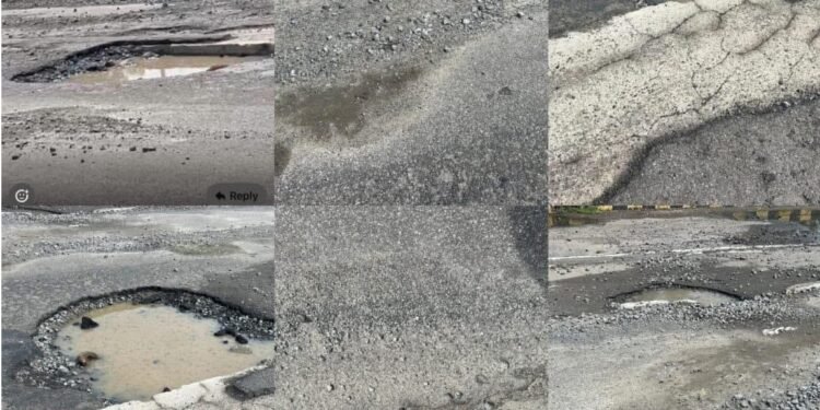 நிதி இல்லை எனில் பொதுமக்களிடம் பிச்சை எடுத்து ஒப்படைப்போம் – நெடுஞ்சாலை சீரமைக்க கோரி போராட்டம்.